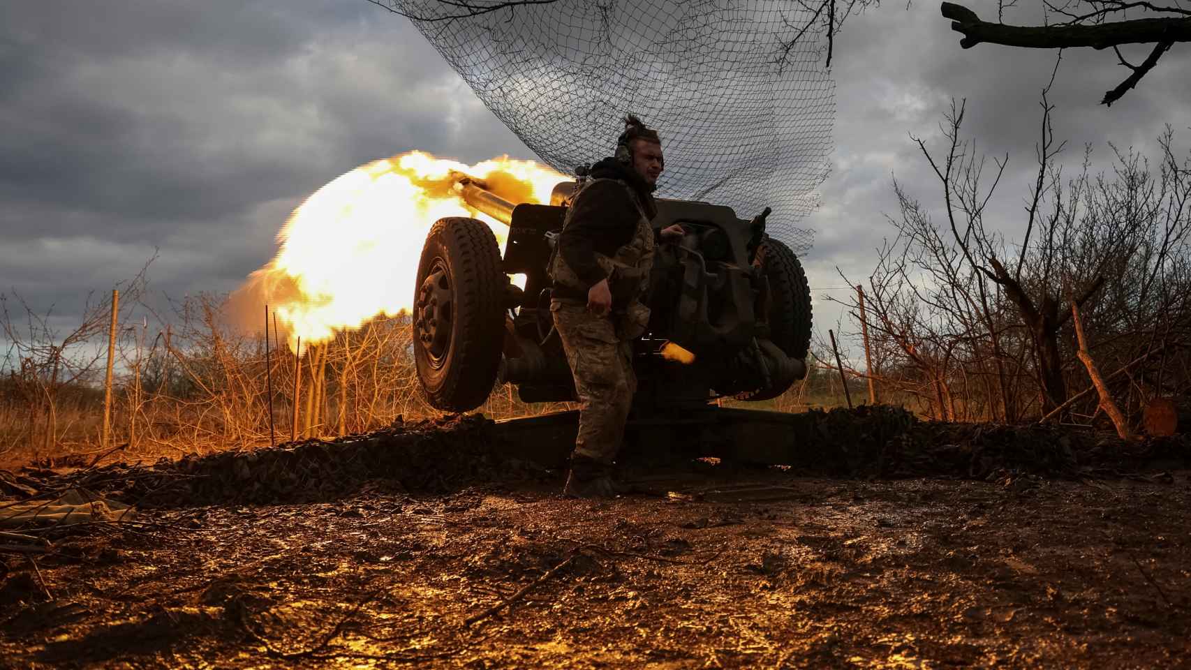 Ukrainian soldiers on the Bakhmut front.