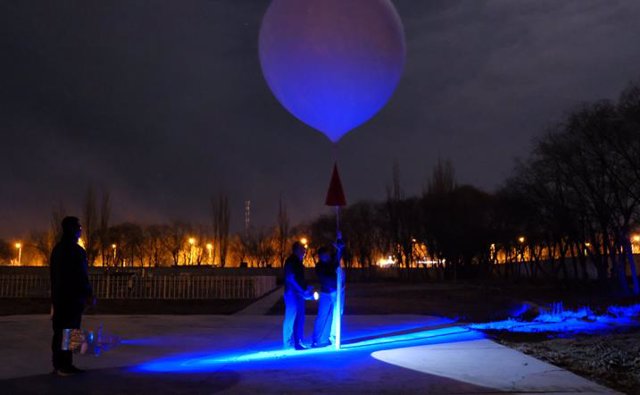 Dr. BAI Zhixuan and his colleagues launched a balloon in Golmud, Qinghai Province, in March 2021, as part of the SWOP campaign.