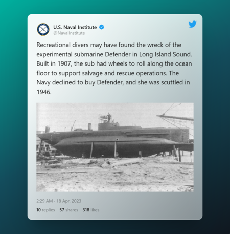 Tweet By US Naval Institute