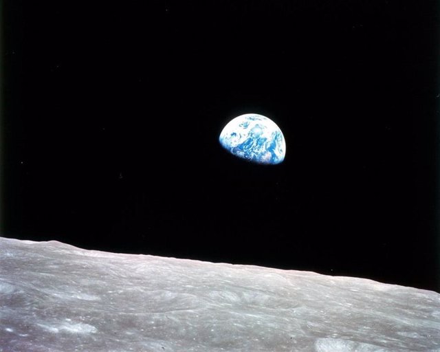 Earth seen from lunar orbit