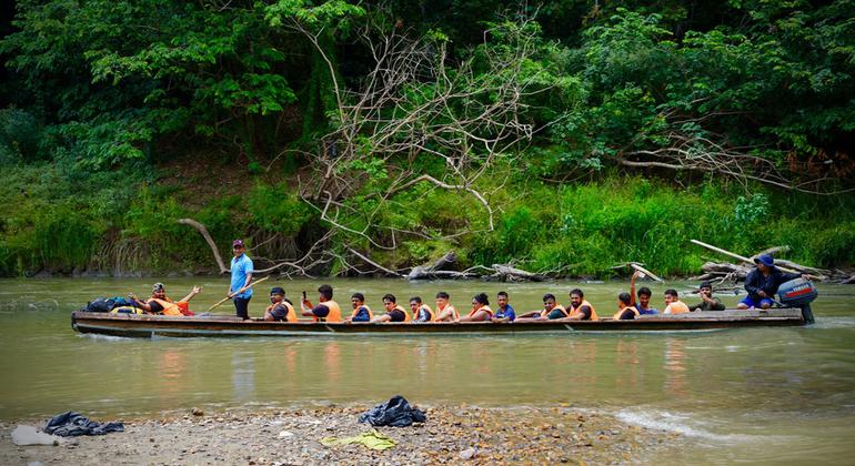 Migrants from all over the world arrive at Las Lajas Blancas after crossing the Darien Pass.