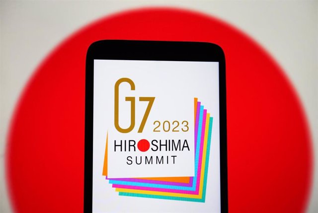 Archive - Logo of the 49th G7 summit in Hiroshima, Japan