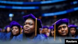 Graduates listen as U.S. President Joe Biden delivers the commencement address to the class of 2023 graduates from Howard University in Washington, May 13, 2023. REUTERS/Al Drago