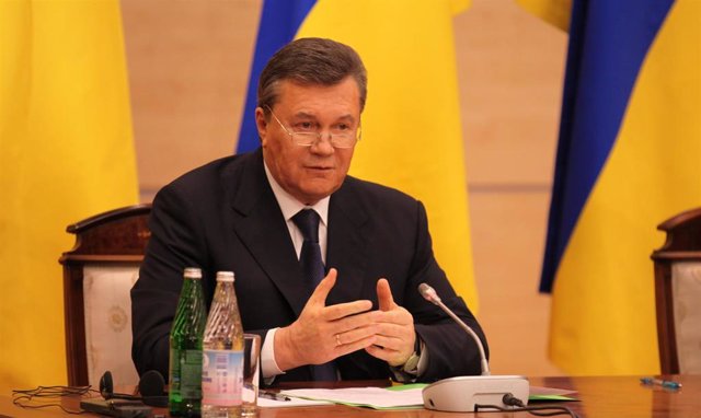 Archive - Former President of Ukraine Viktor Yanukovych at a conference in Russia