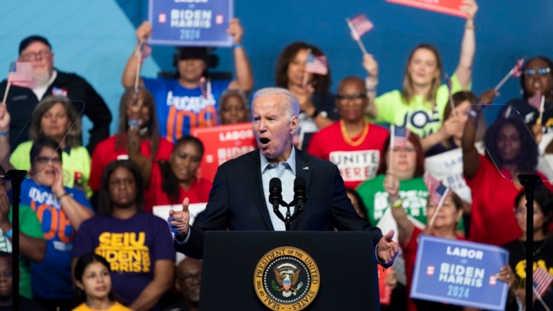 Biden receives support from the unions in his first big electoral act towards 2024