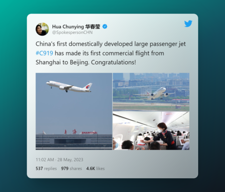 Tweet By Hua Chunying