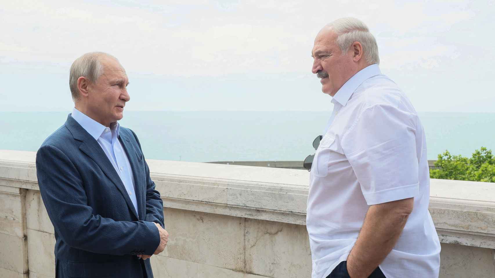 Vladimir Putin and Alexander Lukashenko during their meeting in Sochi, Russia this June.