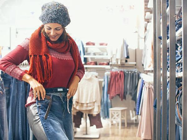 Woman shopping for clothes