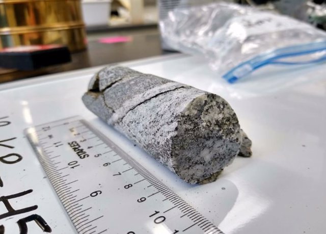 The rock cores were taken to Thwaites' laboratory for analysis.