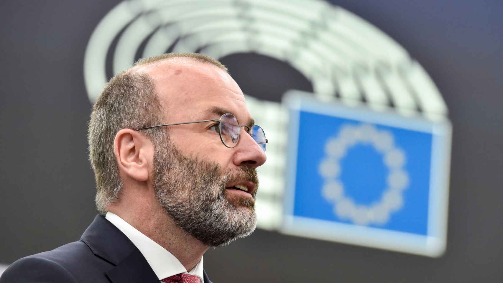 The president of the PPE, Manfred Weber, during a speech in the Eurochamber