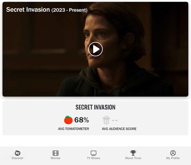 Secret Invasion debuts on Rotten Tomatoes with a 65 out of 100