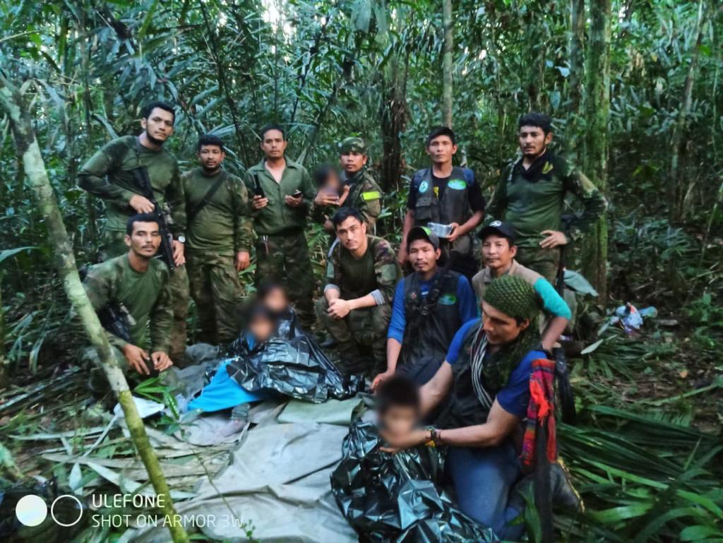 The four children missing after a plane crash in the Colombian jungle are found alive