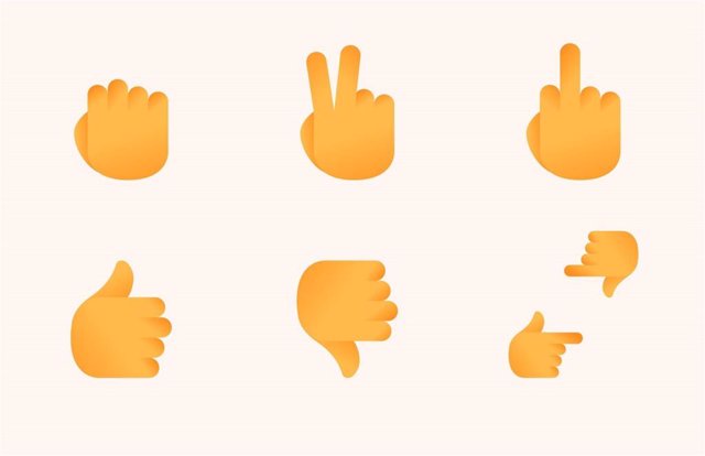 Emojis of hands with gestures.