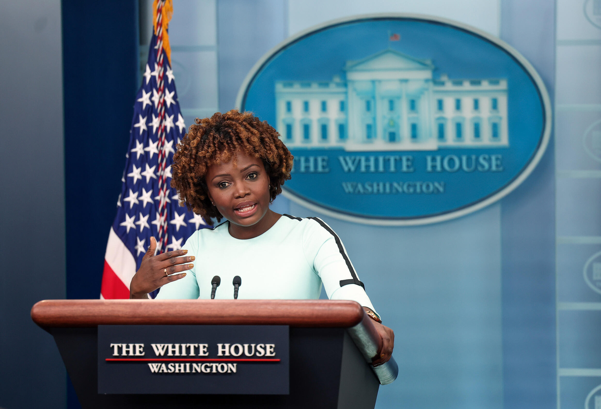 White House spokeswoman Karine Jean-Pierre on January 13, 2023 in Washington.