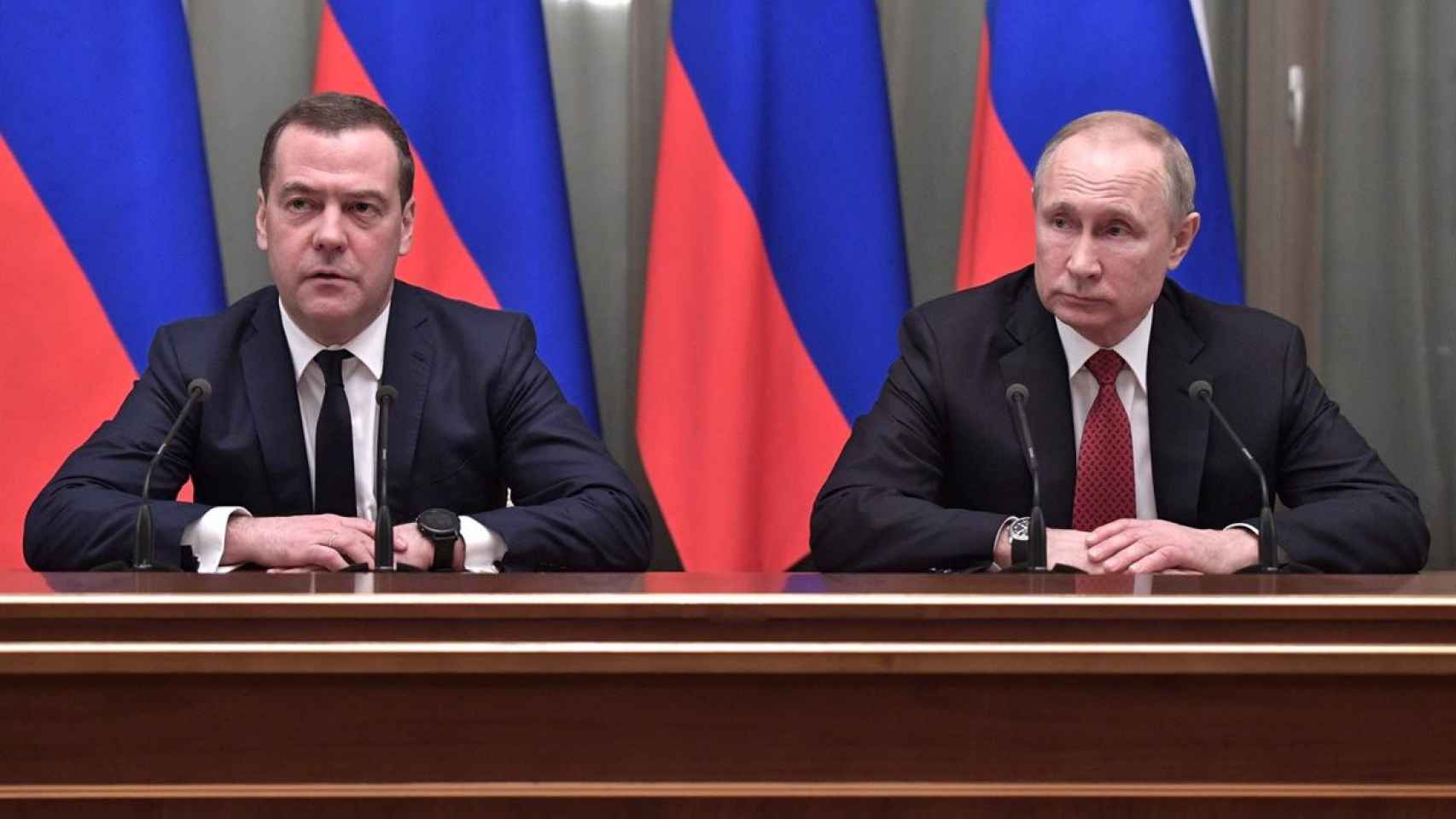 The Vice President of the Russian Security Council, Dmitry Medvedev, with Putin.