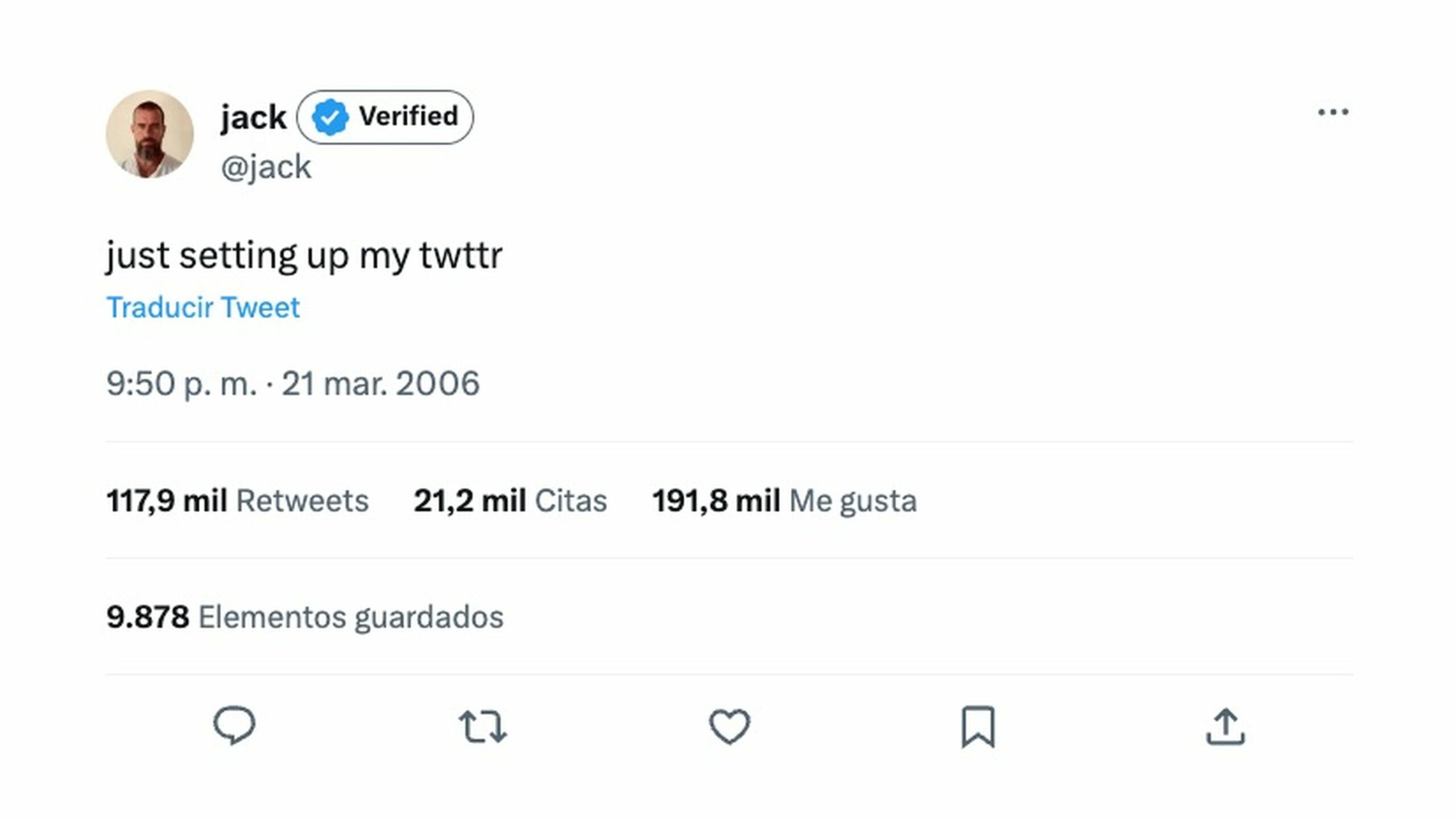 Jack Dorsey's First Public Tweet