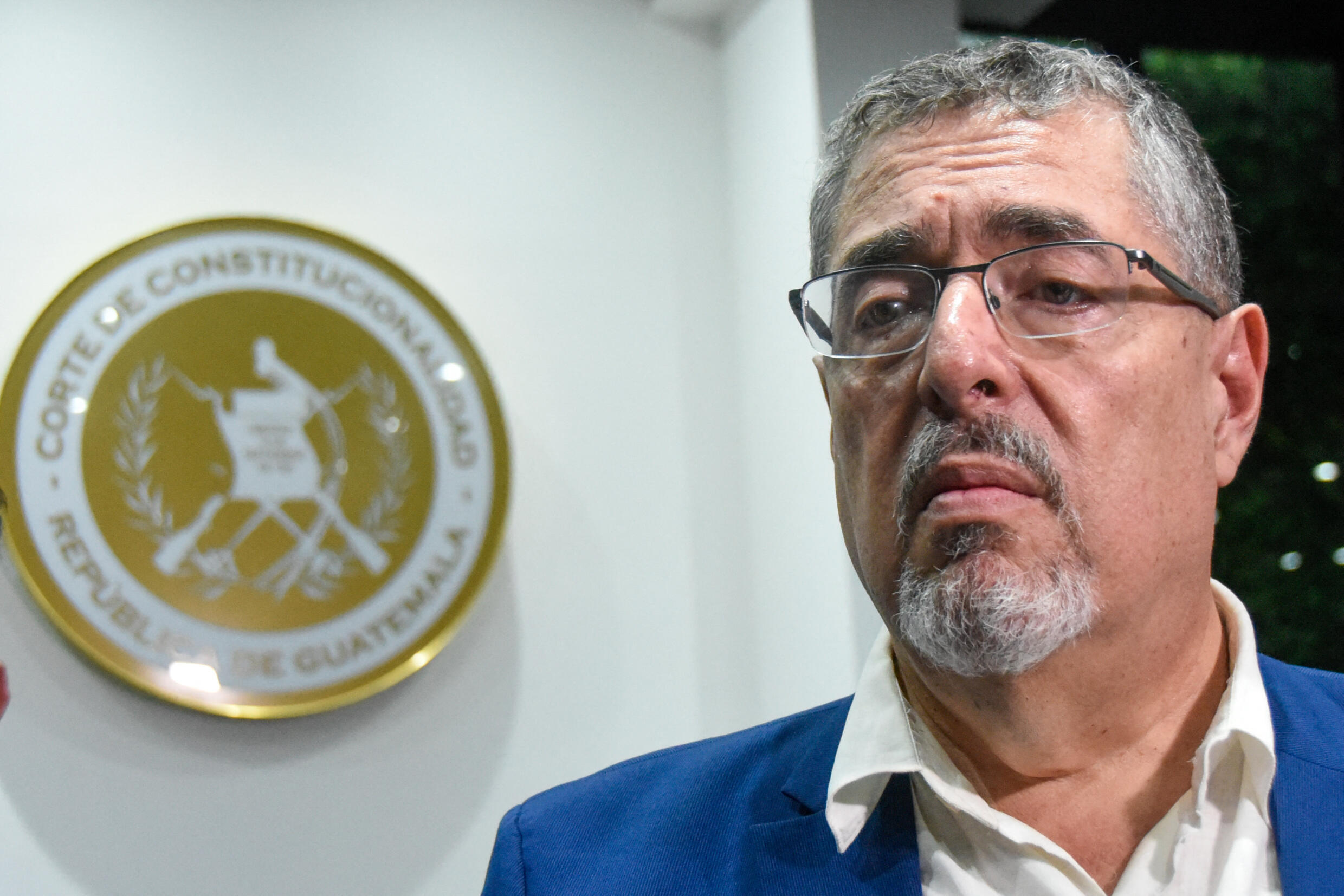 Guatemalan presidential candidate for the Movimiento Semilla party, Bernardo Arévalo, arrives at the Constitutional Court in Guatemala City on July 2, 2023.