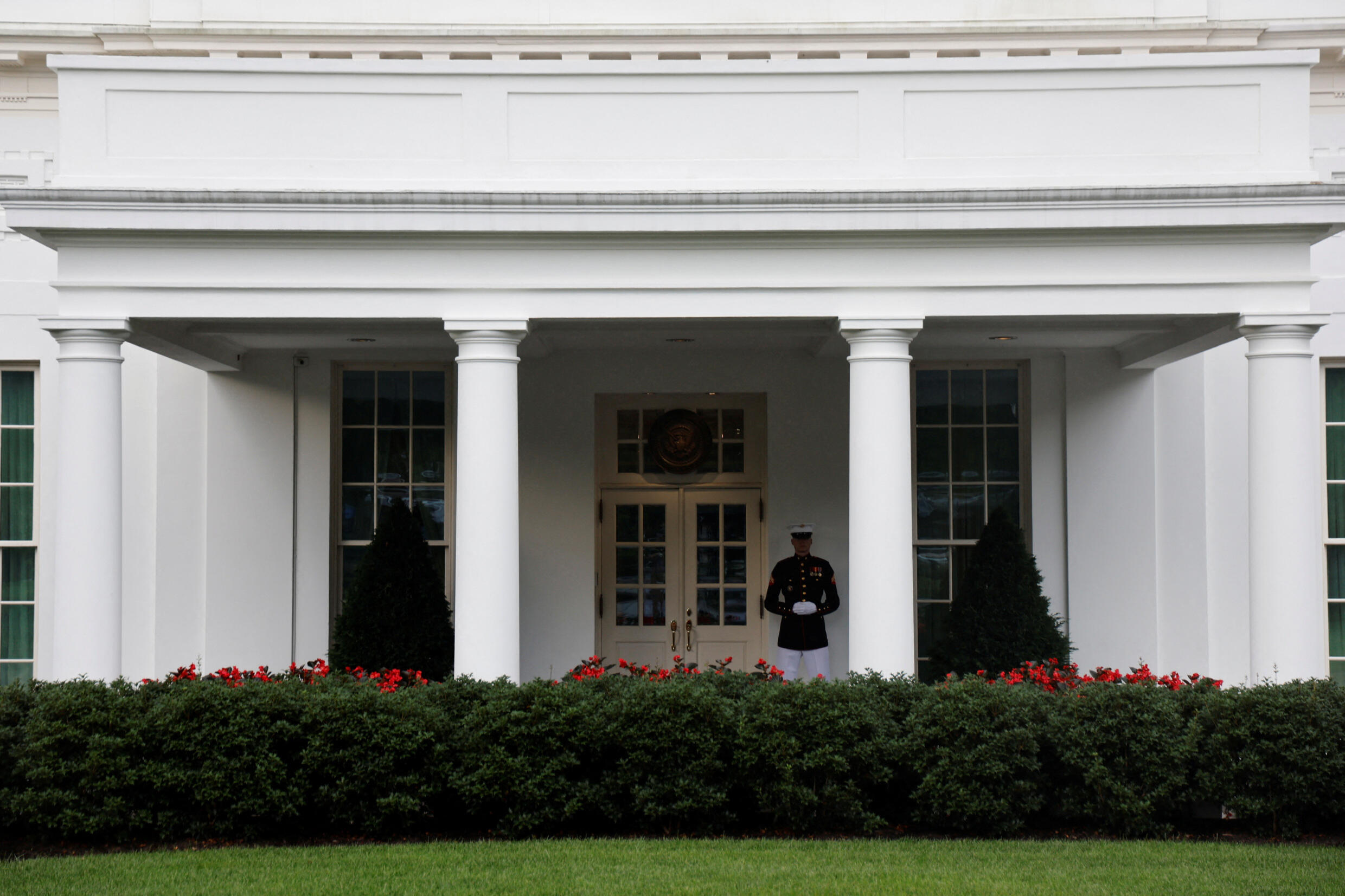 A general view of the West Wing of the White House, where cocaine was discovered over the 4th of July holiday weekend in an entrance area where visitors place electronics and other belongings before taking tours, in Washington, USA, July 5, 2023. REUTERS/Jonathan Ernst