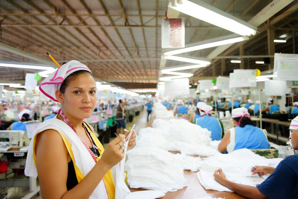 Garment industry worker in a factory in Nicaragua