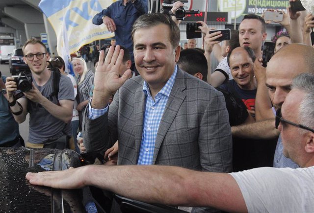 File - Former Georgian President Mikhail Saakashvili.