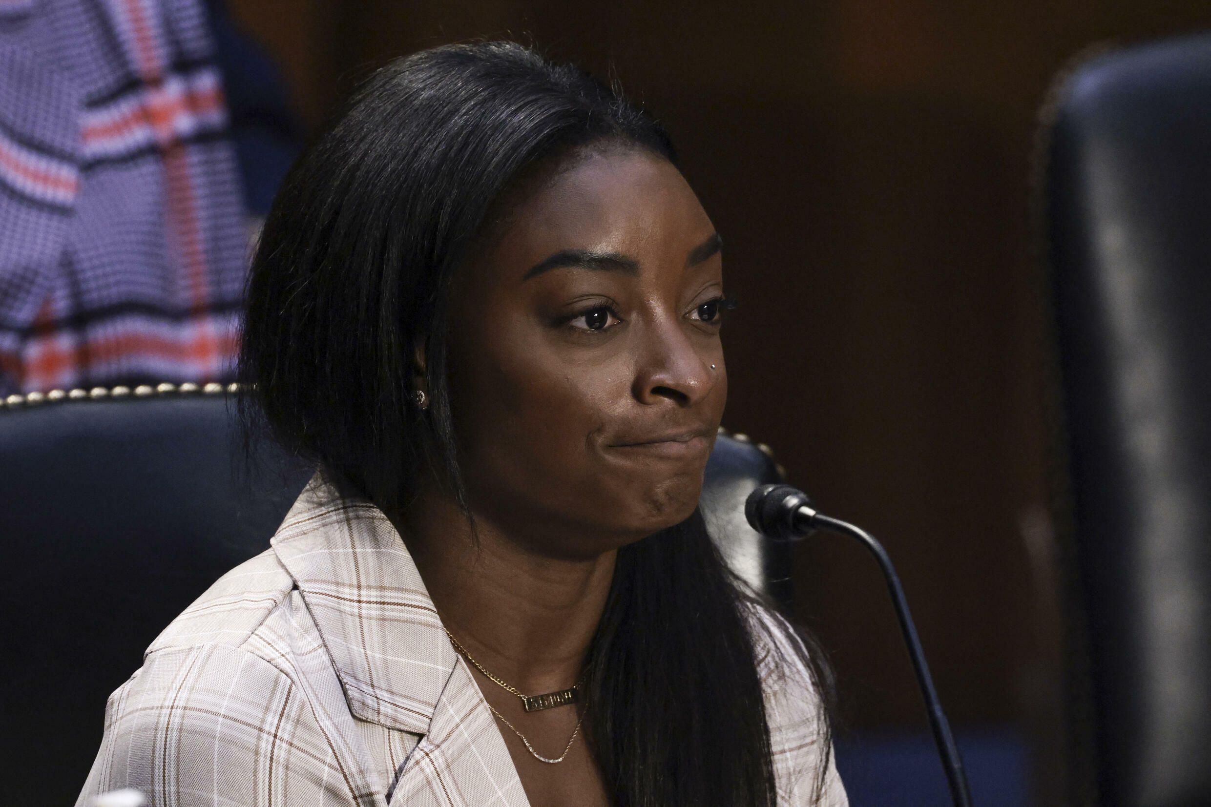 Simone Biles, before a Senate committee investigating the "cessation of functions" of the FBI in the development of the investigation into the sexual abuse committed by Larry Nassar.