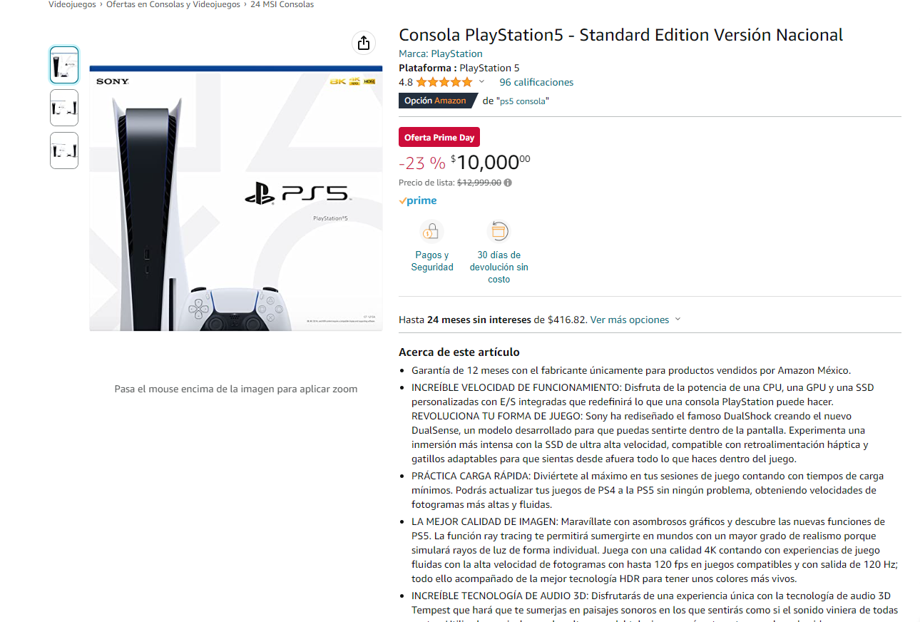 Prime Day 2023: the PlayStation 5 with a disc reader has never been so cheap on Amazon Mexico