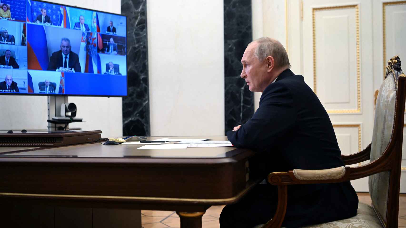 Putin during his meeting with the Security Council on July 21, 2023.