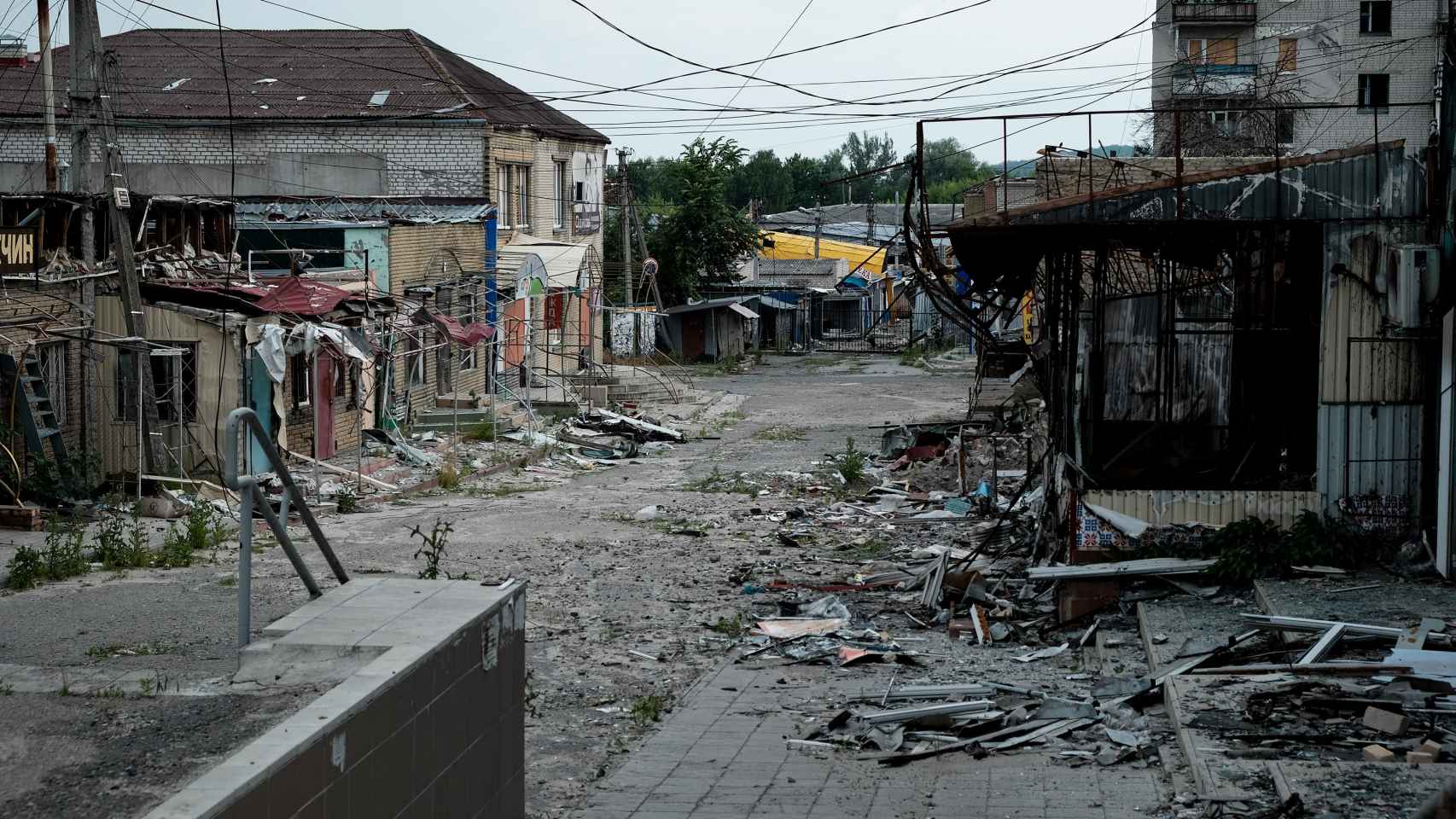 Aspect of one of the streets of Kupiansk, in the east of Kharkov, where the Russian bombardments do not give up