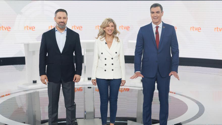 Sánchez and Díaz synchronize to match the absent Feijóo with an Abascal who took a license to lie