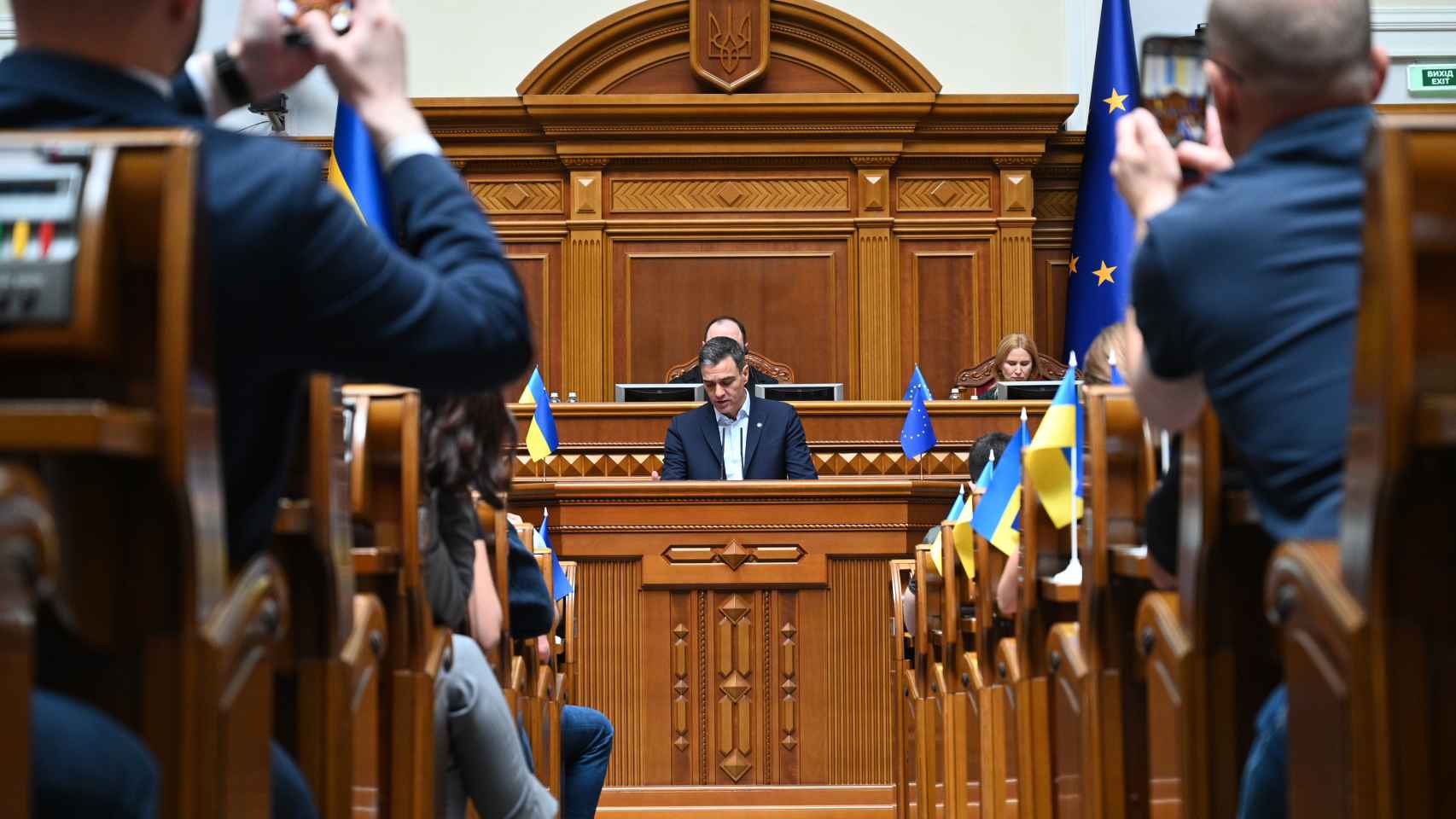 Pedro Sánchez, during his visit to kyiv