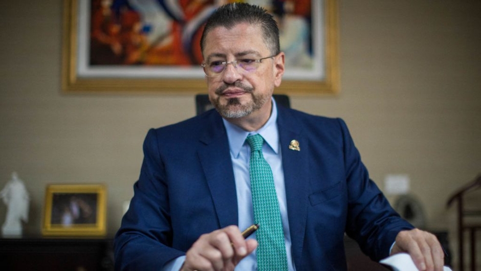 Costa Rican President Rodrigo Chaves.  (Credit: JOSE CORDERO/AFP via Getty Images)