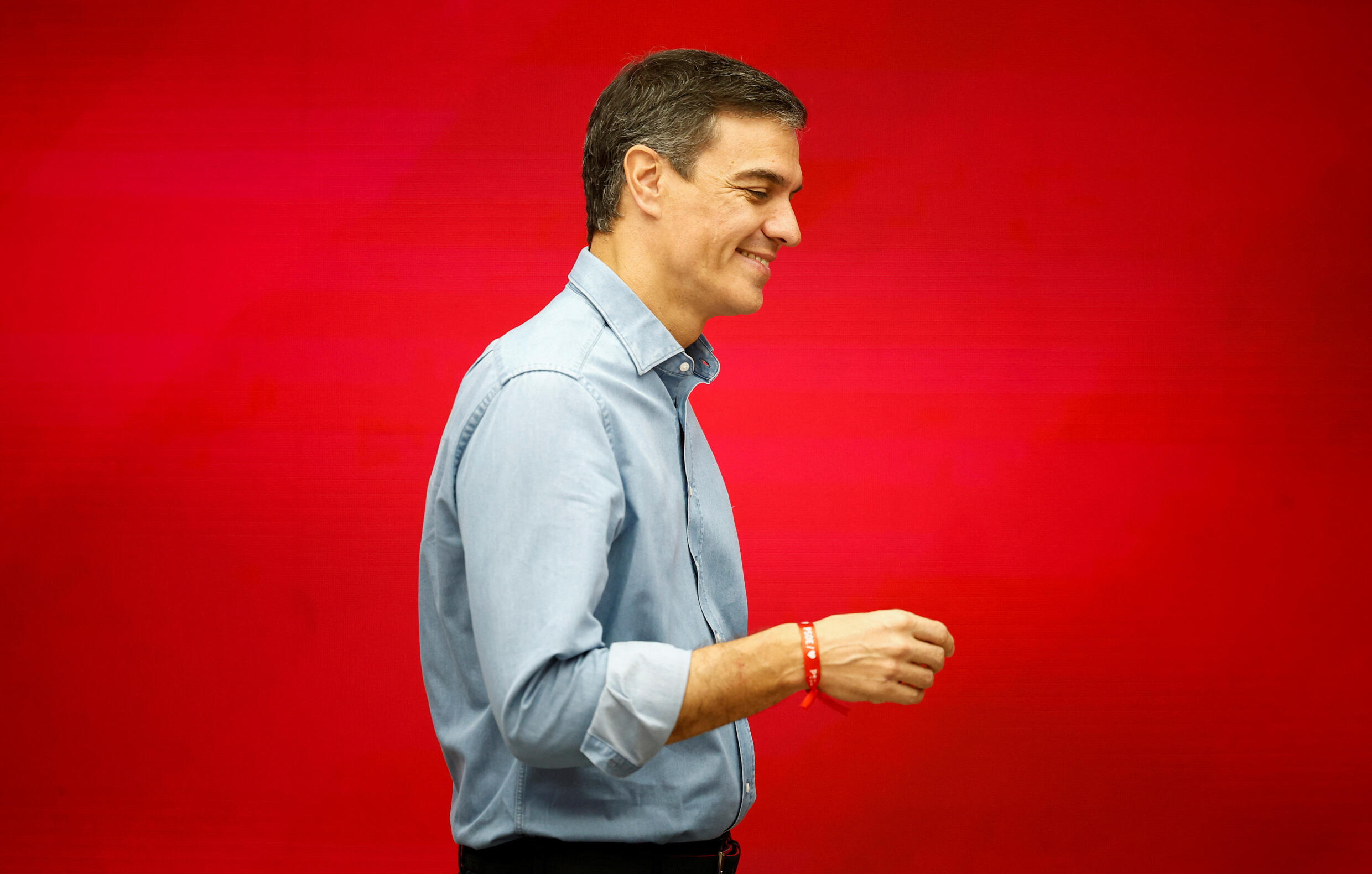 Spanish socialist leader and Prime Minister, Pedro Sánchez, arrives for the executive meeting at his headquarters in Madrid, Spain, 24 July 2023.