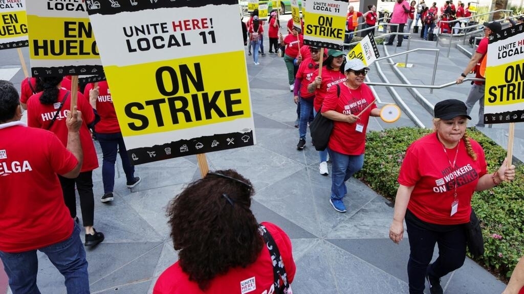 Thousands of hotel workers go on strike in California