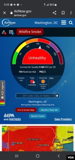 Washington issues air quality alert due to wildfires in Canada