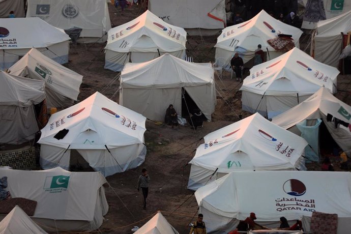 Archive - Camp for displaced people in the city of Rafah, on the border between the Gaza Strip and Egypt (archive)