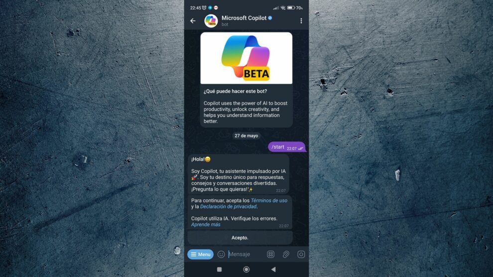 Copilot on Telegram