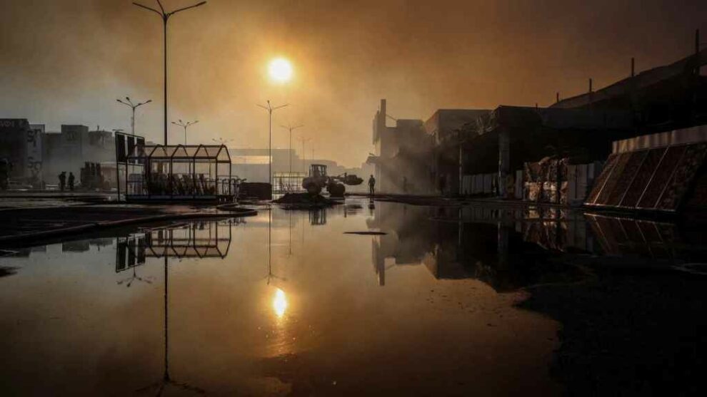 Aftermath of the Russian missile attack on a hypermarket in Kharkiv.