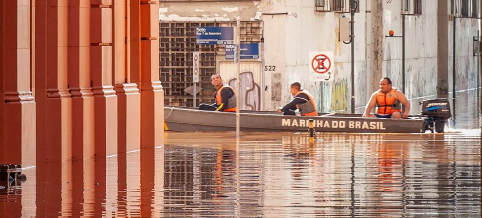 Floods in the historic center of Porto Alegre, in Rio Grande do Sul, Brazil.