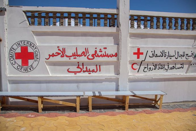 A Red Cross-affiliated field hospital in Gaza is run by its Palestinian Red Crescent partners in Rafah.