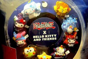 This will be the stuffed animals of Hello Kitty and her friends dressed as Yu-Gi-Oh! characters.  for McDonald's Happy Meal