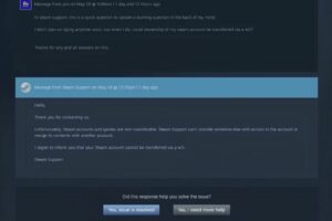 It is impossible to transfer Steam accounts and games to other users, Valve confirms