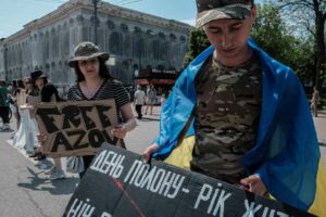 The demonstration to demand the freedom of the Azovstal prisoners gathered more than 1,500 people in kyiv.