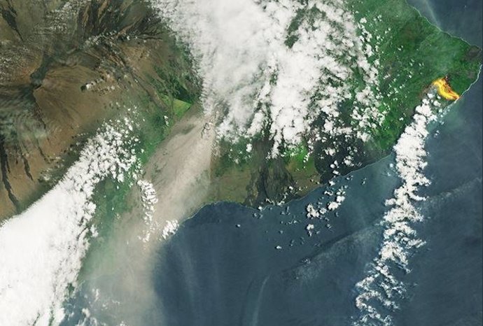 File - The lava channels resulting from the eruption of the Kilauea volcano in Hawaii are clearly visible in this image from ESA's Sentinel 2 B observation satellite, taken on 23 May 2018