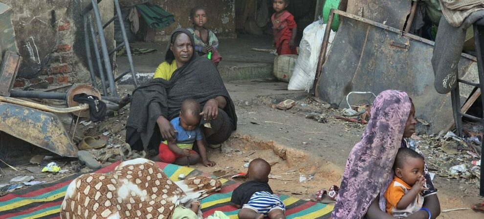 Displaced women and children in West Darfur.