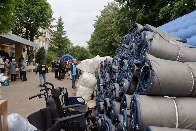 Evacuation center in Kharkiv