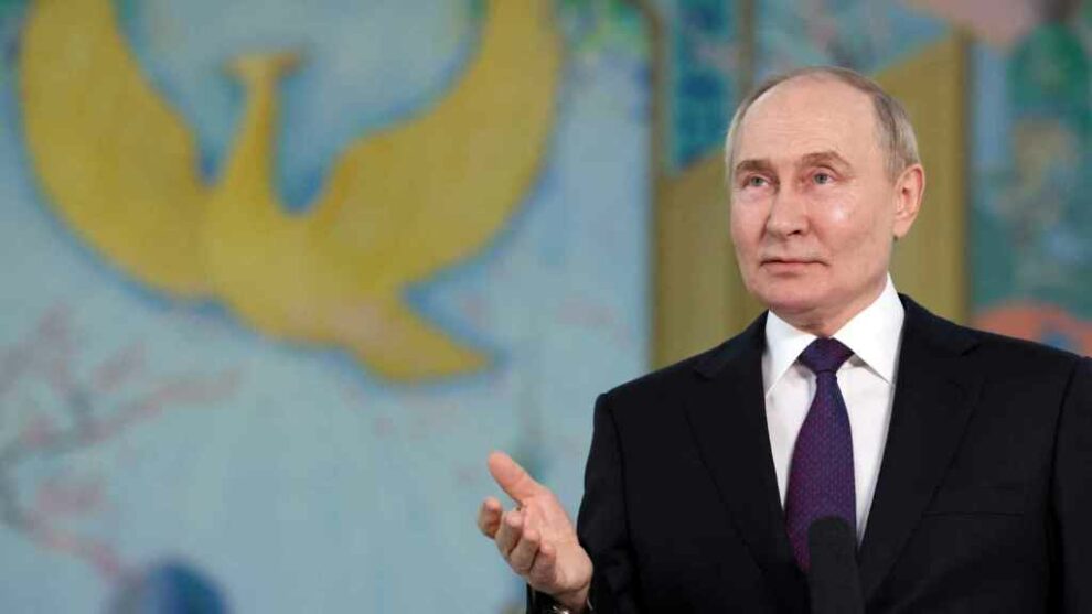 Russian President Vladimir Putin speaks during a press conference on Tuesday in Tashkent, Uzbekistan.