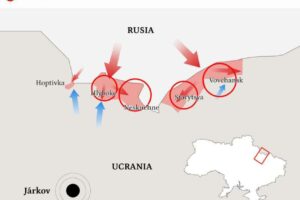 The battle front in the Kharkiv region, northern Ukraine.