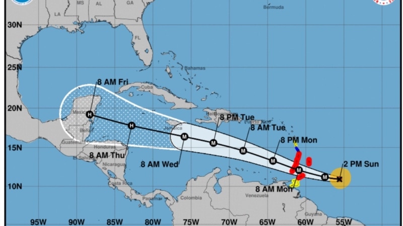 Beryl is a Category 4 hurricane; it continues heading towards the Caribbean