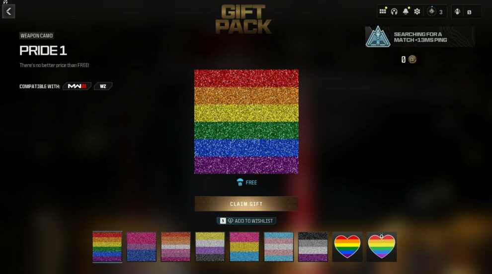 Call of Duty gives away skins to celebrate LGBTQIA+ Pride Month