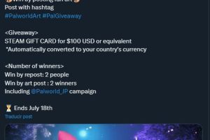 You can win $100 USD for Steam thanks to a special Palworld giveaway